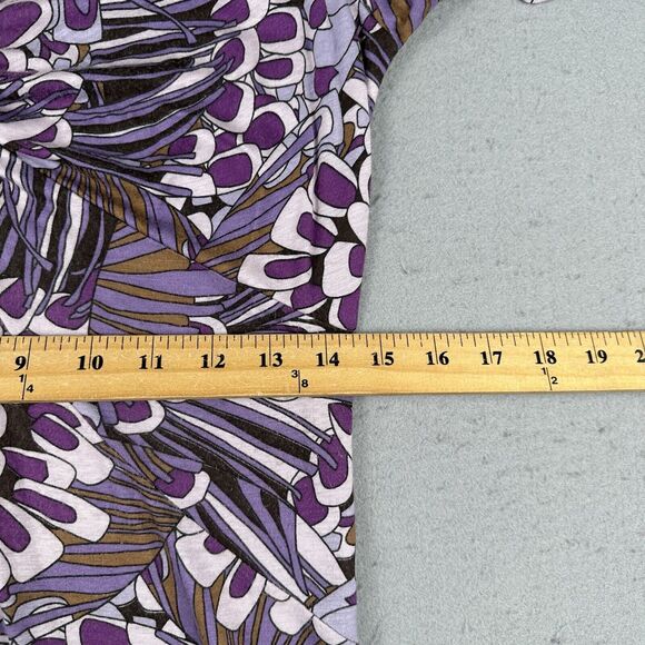 Vivian Shyu Floral Dress Women’s Small Purple Long Sleeve V Neck Midi - Picture 15 of 16